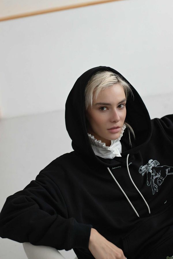 Худи Moth Женский Черный - фото 4