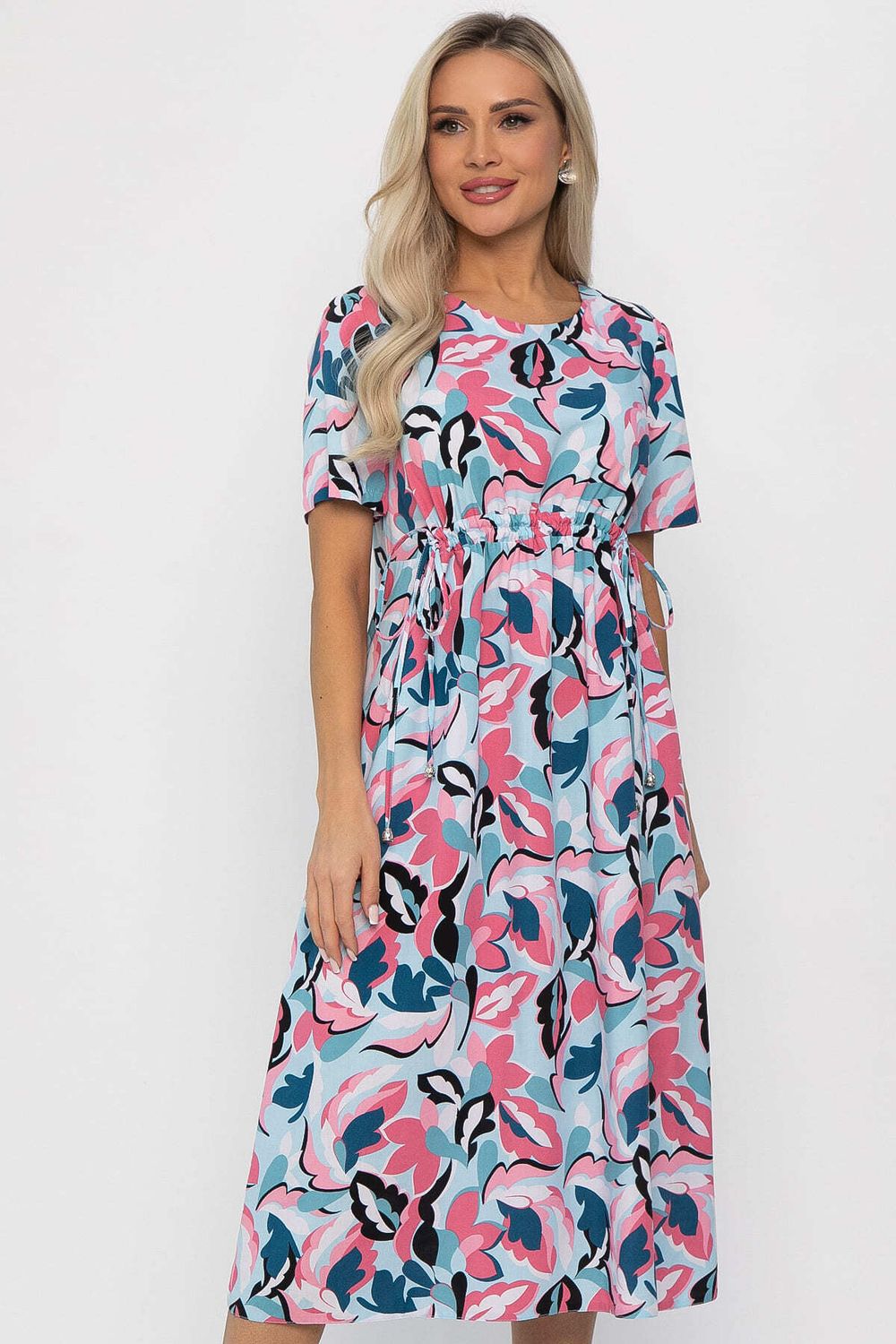 Платье Цветы лета (голубо-розовое) П13784-18М LT Collection (Акция)