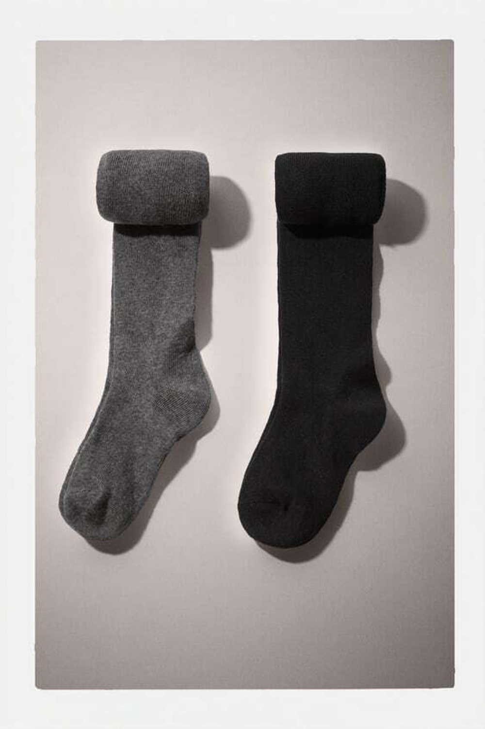 ZARA НАБОР ИЗ ДВУХ ОДНОТОННЫХ КОЛГОТОК, ЧЕРНЫЙ