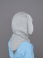 Шлем весенний/осенний вязаный (Жемчужно-серый) БАННИ