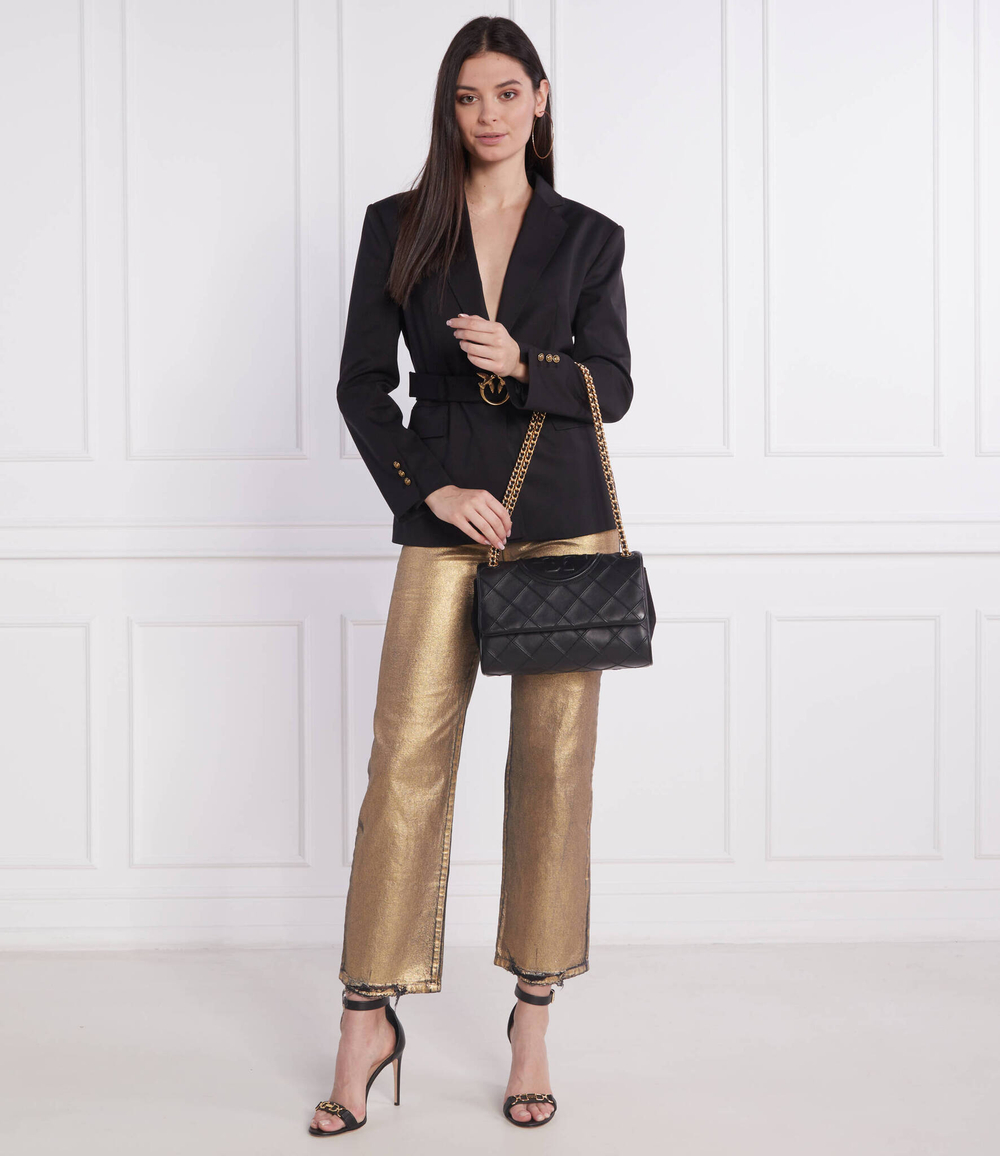 кожаная сумка через плечо fleming soft convertible TORY BURCH - черный(137301)