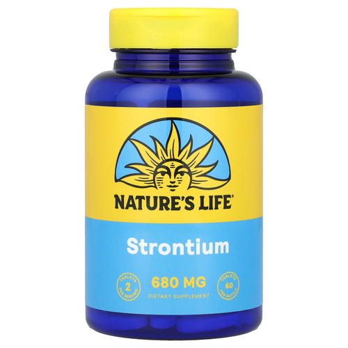 Nature's Life, Стронций, 60 таблеток (340 мг в каждой таблетке)