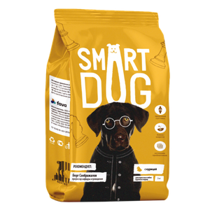 Сухой корм для взрослых собак крупных пород, Smart Dog, с курицей