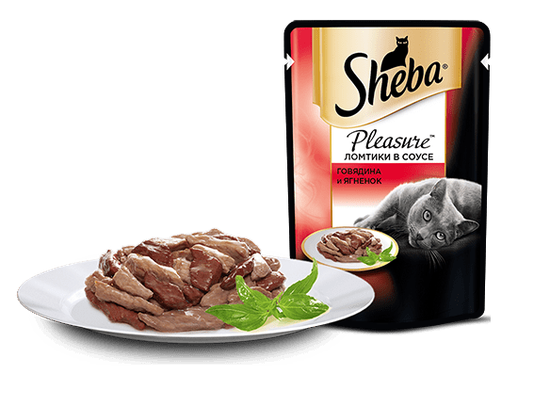 Sheba Pleasure Ломтики в соусе с говядиной и ягненком 85гр