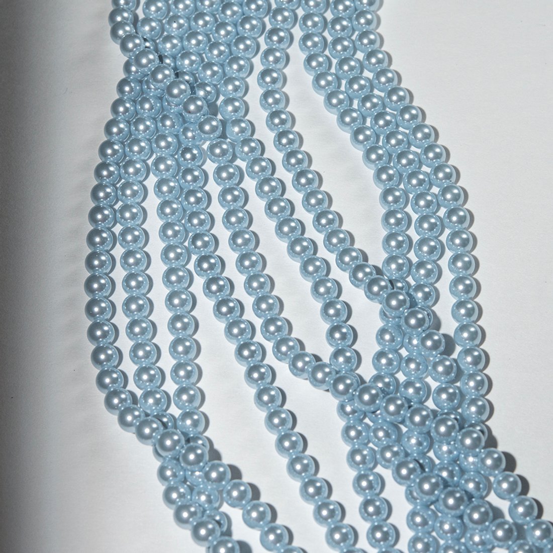 Хрустальный жемчуг, оттенок "Нежно-голубой", шар 6мм, улучшенное покрытие
