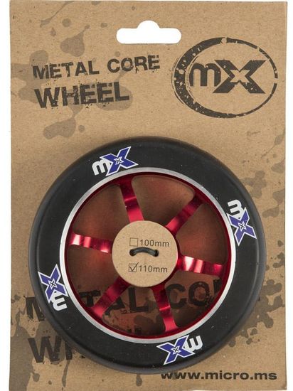 Колесо для трюкового самоката 110 мм черное/красное