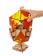 Конструктор деревянный 3D EWA Глобус Икосаэдр с секретом (шкатулка, сейф) красный
