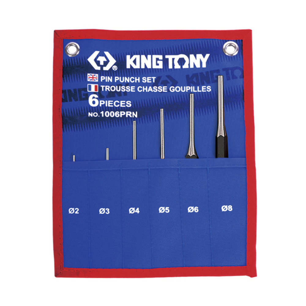 KING TONY (1006PRN) Набор выколоток, чехол из теторона, 6 предметов