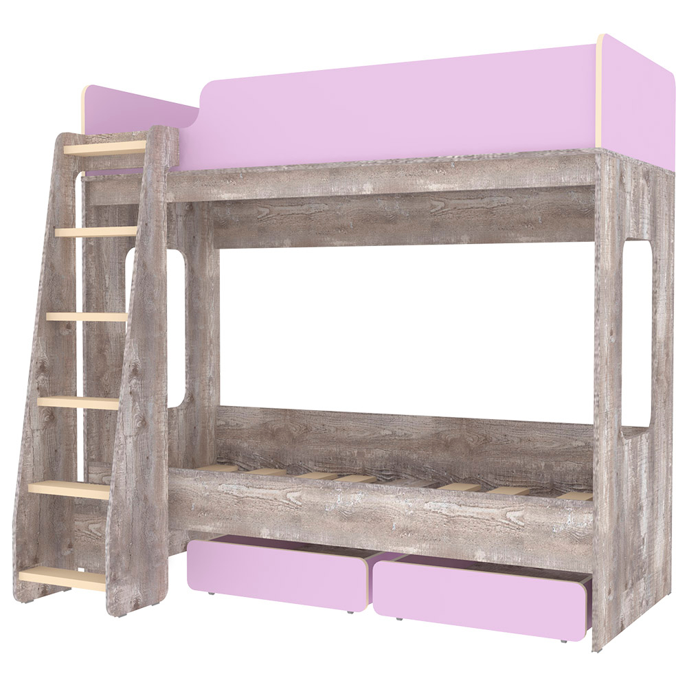 Двухъярусная кровать КарИВи Л-Д601.2 с ящиками 75x175 Бетон Ирис