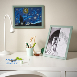 IKEA FISKBO  (ИКЕА ФИСКБО)  -  Рамка, светло-серо-зеленая, 21x30 см