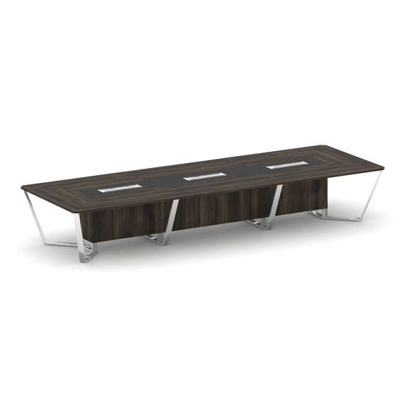 Steel Meet Стол переговорный прямоугольный MMK-PR.B.SP-16 Дуб Мали/Графит Глянец/Нержавеющая Сталь/Х