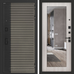 Входная дверь Бункер BN-15 - Зеркало 18  Сандал белый