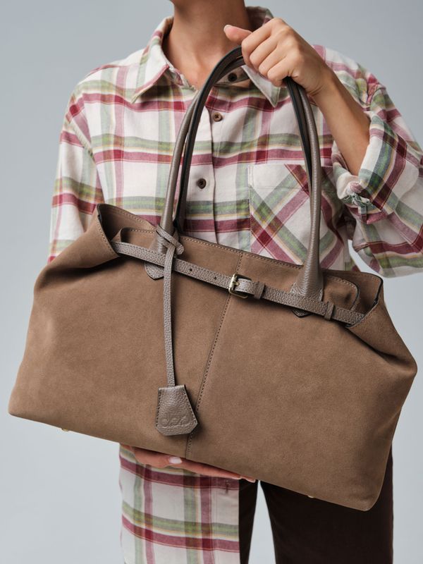 Замшевая сумка Daniela DBR 31375 серо-коричневый