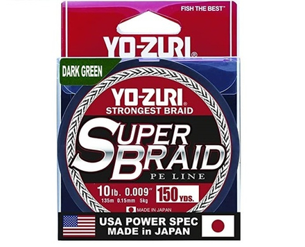 Пл.шн. Yo-Zuri PE Super Braid 150yd Dark Green 20Lbs (0.23мм)