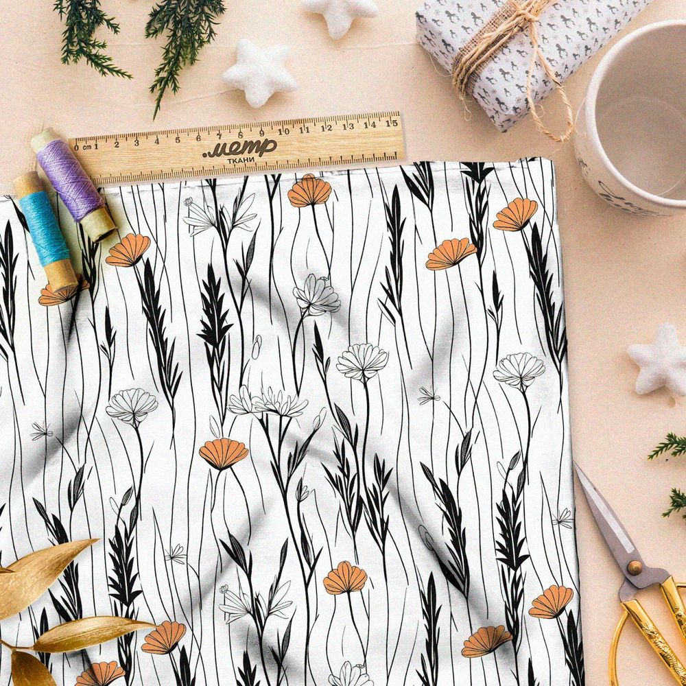 Ткань Барби минималистичный луг