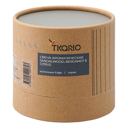 Свеча ароматическая Tkano Edge Sandalwood Bergamot & Citrus серая 60ч