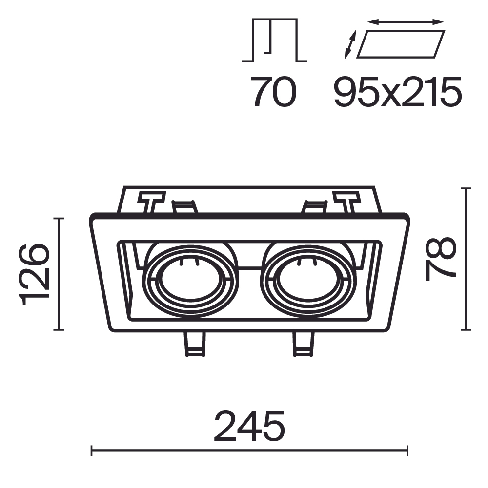 Встраиваемый светильник Technical DL008-2-02-B