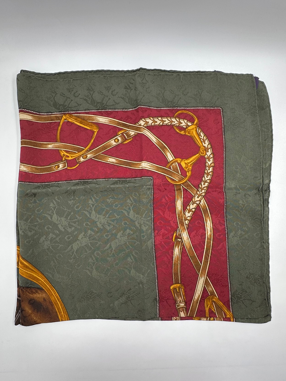 Платок зелёный с бордовой каймой Ralph Lauren