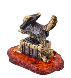 Народные промыслы AM-3676 Фигурка «Коты Сэндвич» (латунь, янтарь)