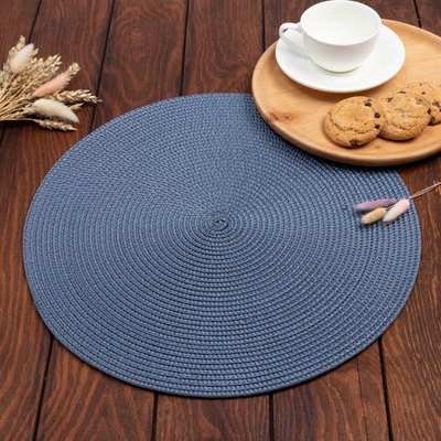 Салфетка сервировочная Классика, цв.синий, d 38 см