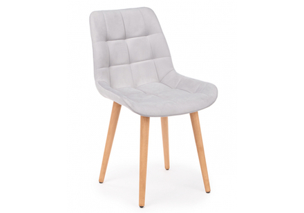 Стул деревянный Woodville Челси светло-серый (zd 960), светлое дерево np, ножки натуральные