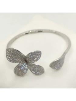 Ювелирный браслет жесткий Цветок на руку