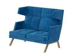 Алдо Диван двухместный высокий с декором из пуговиц ALDB-02 Velutto 54/Металл Капучино 1430*960*1180