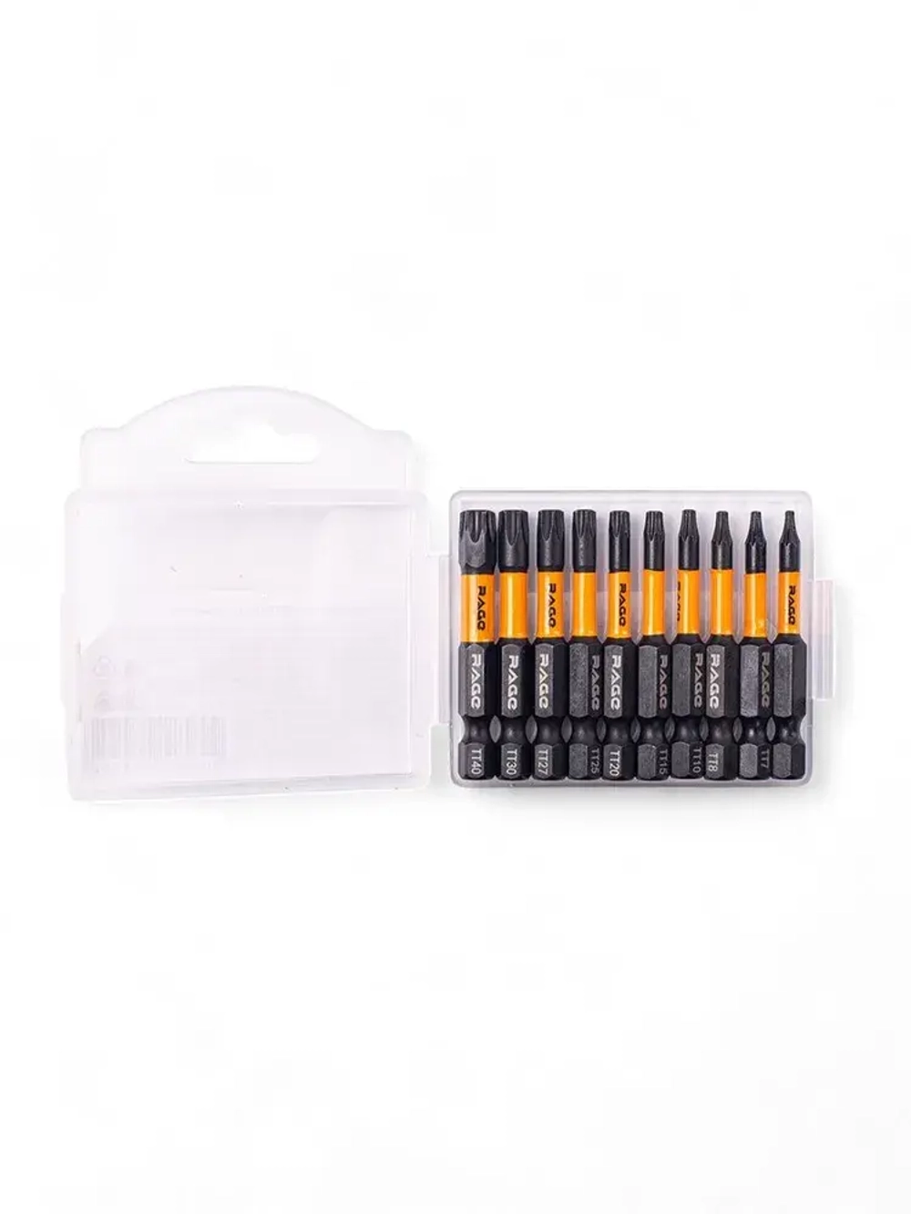 Набор бит торсионных IMPACT S2 TORX T6, TT7 - TT40 x 50 мм 10 шт RAGE by VIRA