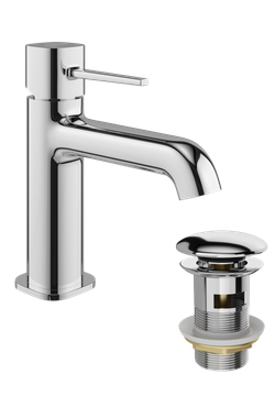 Смеситель для раковины STWORKI Эстерсунд S31010CR + донный клапан SW-001CR хром