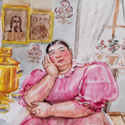 Бурлюк-Кузнецова Л. Д. (1884–1968). Купчиха. Акварель. Сер. ХХ века.