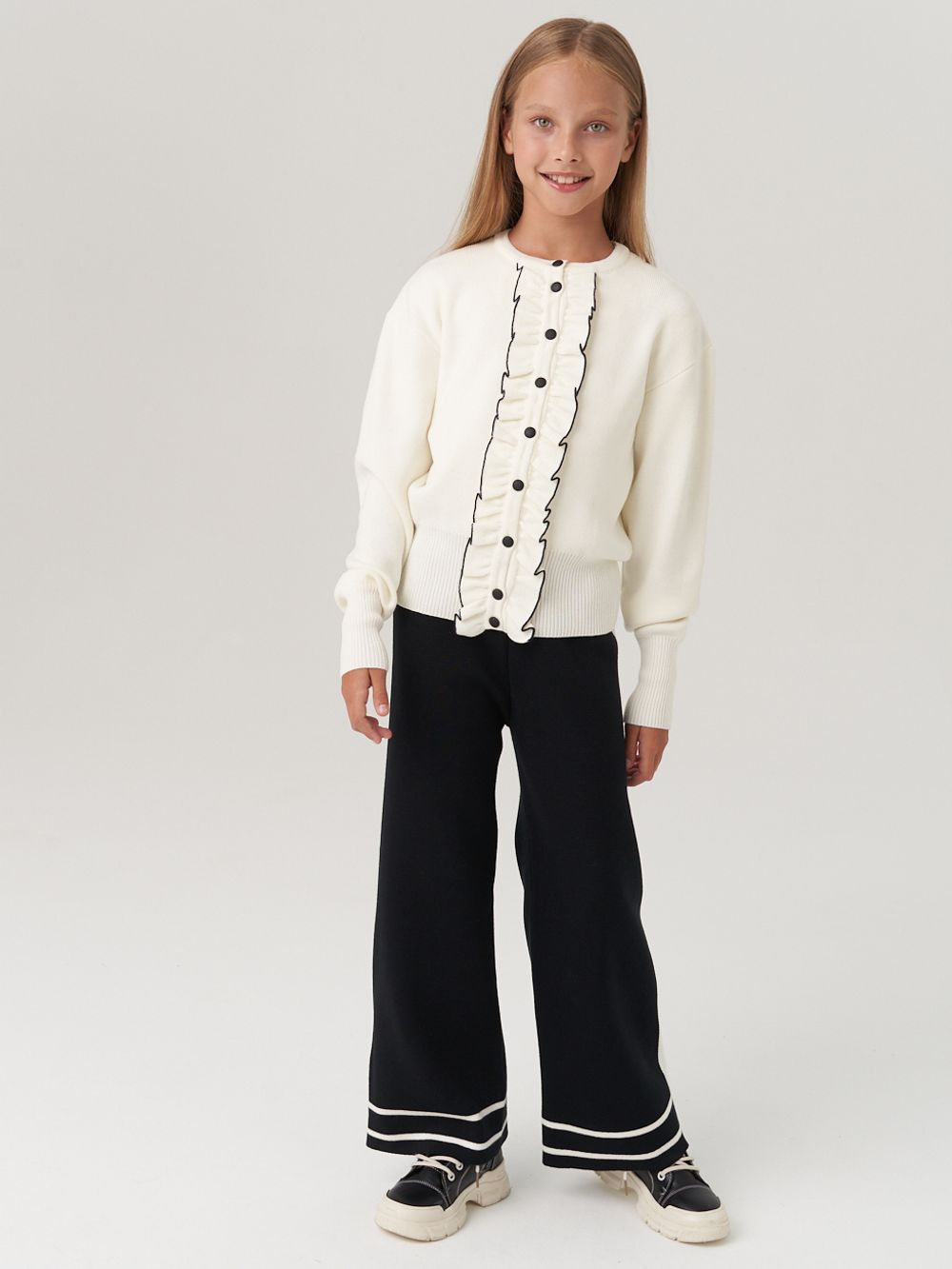 Кардиган школьный для девочки AT585 молочный