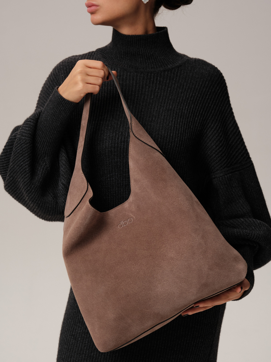 Замшевая сумка хобо DBR 31156 капучино