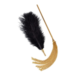 Золотисто-черный флоггер-щекоталка со сменными наконечниками ToyFa Theatre 700044