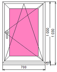 Пластиковое окно 1000 х 700 ТермА Эко
