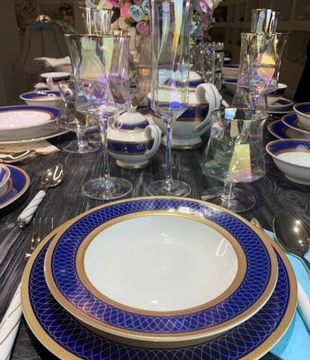 Lenardi 205-035 Чайно-столовый сервиз 88пр. САПФИР в под.уп.(х0,5)Фарфор