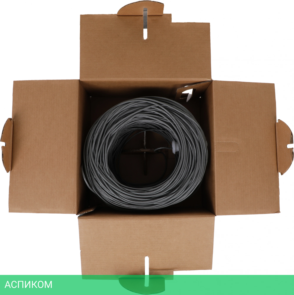 Кабель сетевой Buro UTP cat5E Cu 100м серый (BU-COP-040-100M)