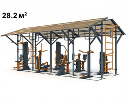Тренажерная беседка на 8 тренажеров ТРК-1.15