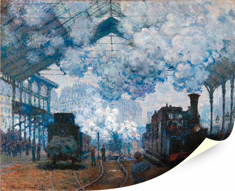 "Вокзал Сен-Лазар. Прибытие поезда", Моне, Клод, картина (репродукция) Настене.рф