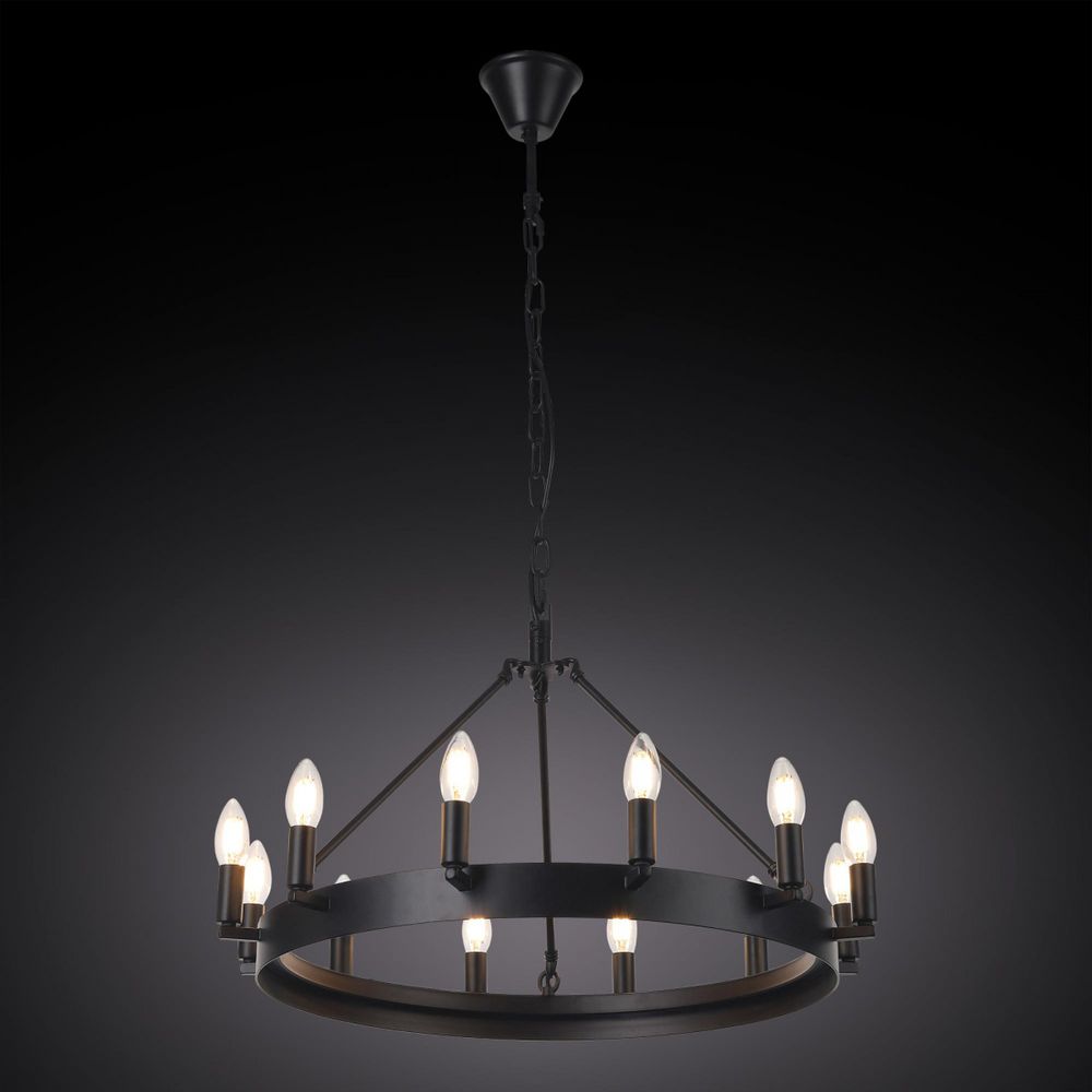 Citilux Смитсон CL470112 Люстра замковая подвесная Чёрная