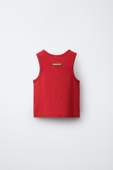 ZARA X PUKAS ОДНОТОННЫЙ ТОП PUKAS SURF, КРАСНЫЙ