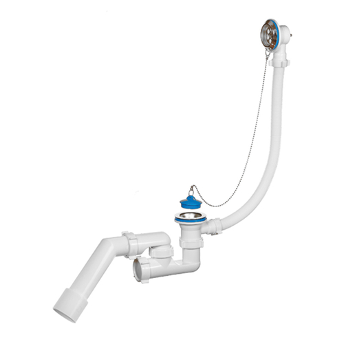 Сифон для ванны А-80087 1 1/2*40, с регул.пер., с перех. трубой 40-40/50