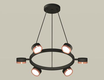 Комплект подвесного поворотного светильника 6*GX53 XB9193153/6 SBK/PPG черный песок/золото розовое полированное(C9193, N8126)Techno DIY System Complects Ambrella