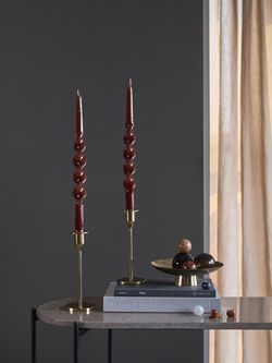 Набор из двух свечей коричневого цвета из коллекции Essential, 35 см