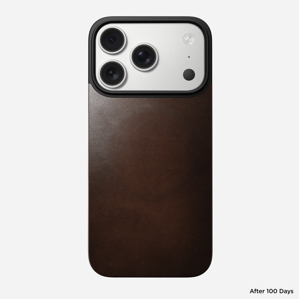 Задняя панель кожаная (Horween) Nomad Magnetic Leather  для iPhone 17 Pro Magsafe коричневый