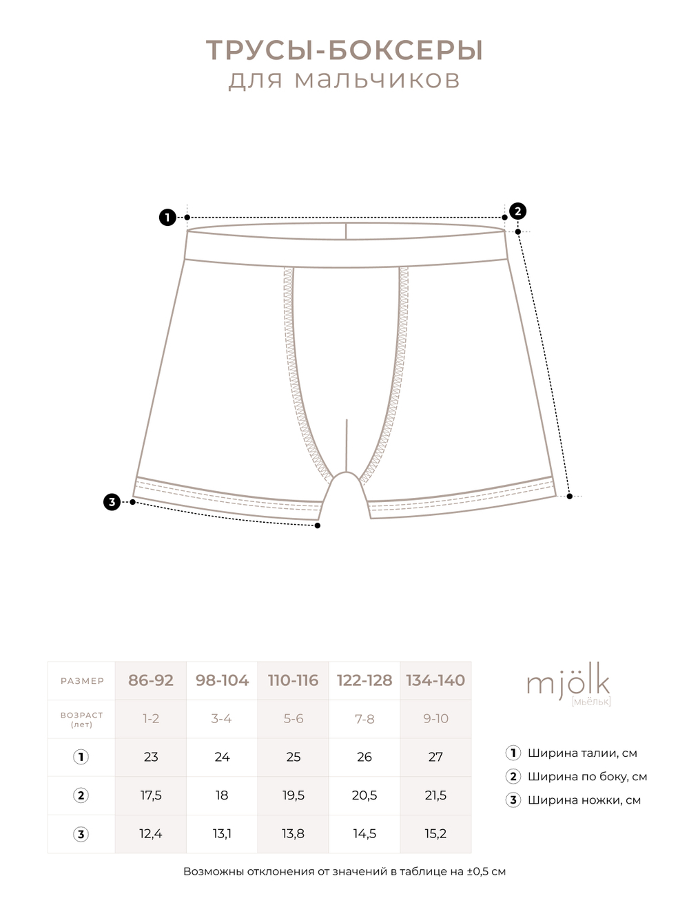 Трусы-боксеры для мальчика Mjölk Сет из 3х штук, Молнии