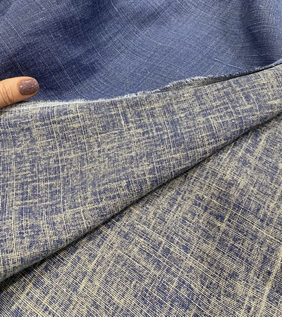 Ткань Лен (эффект джинс-варёнка двусторонняя) Италия ширина 150см 1 м