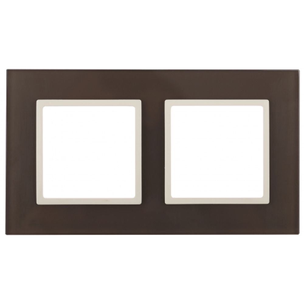 14-5102-31 ЭРА Рамка на 2 поста, стекло, Эра Elegance, мокко+сл.к
