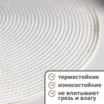 Набор салфеток сервировочных на стол Лофт, 4 шт, d=38 см (белый)