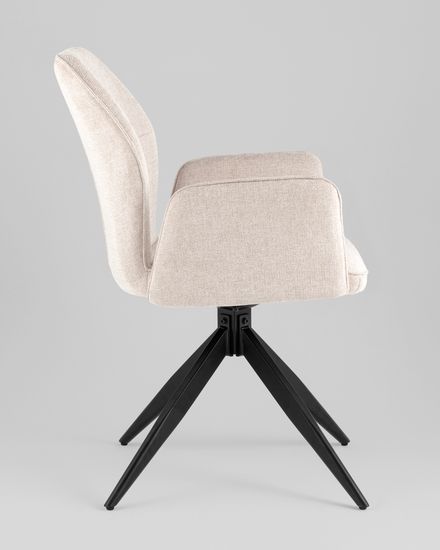 Стул обеденный поворотный с подлокотниками Hem рогожка бежевый