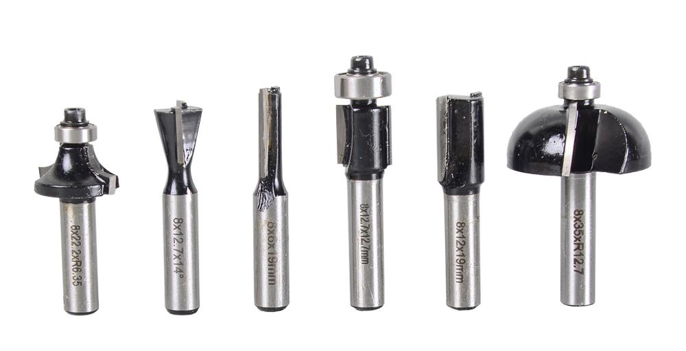 Набор фрез по дереву Вихрь 6шт (хвостовик 8мм), кейс